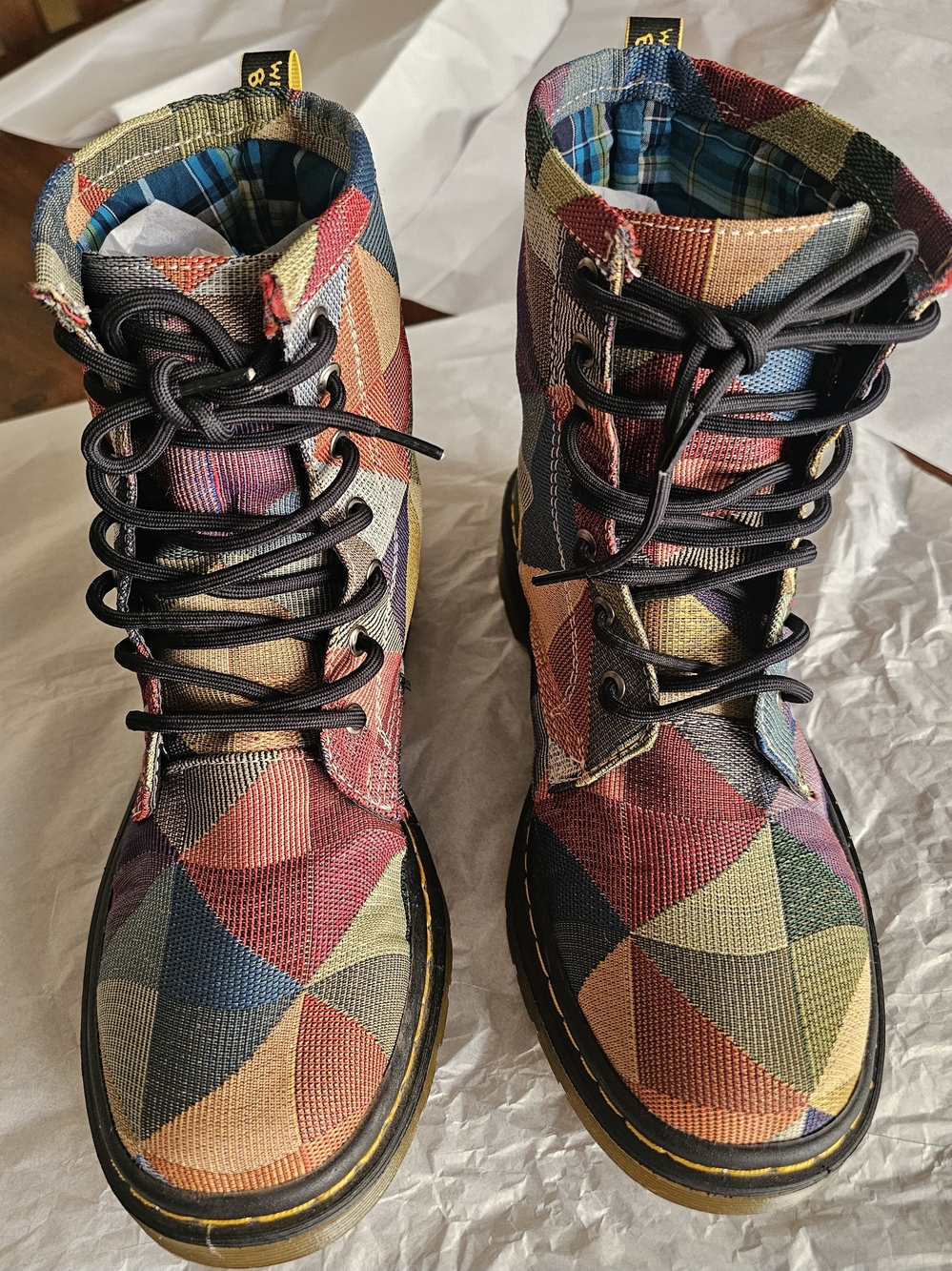 Dr. Martens 1460 Pascal Geometric Tapestry Multicolor Boots Women's Size Usa 7